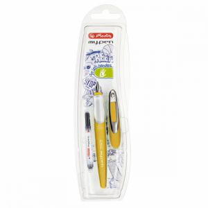 Pióro wieczne Herlitz My Pen dla leworęcznych, Żółto-białe